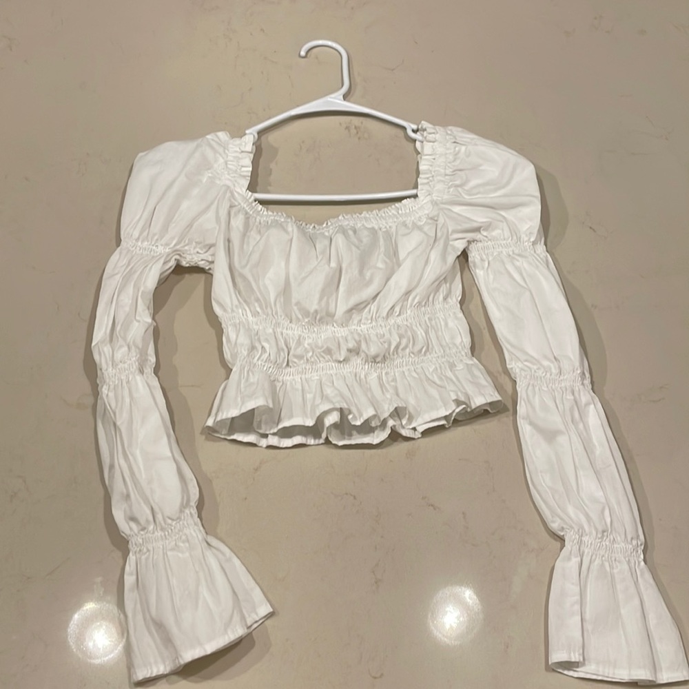 And Now This peasant crop top XS